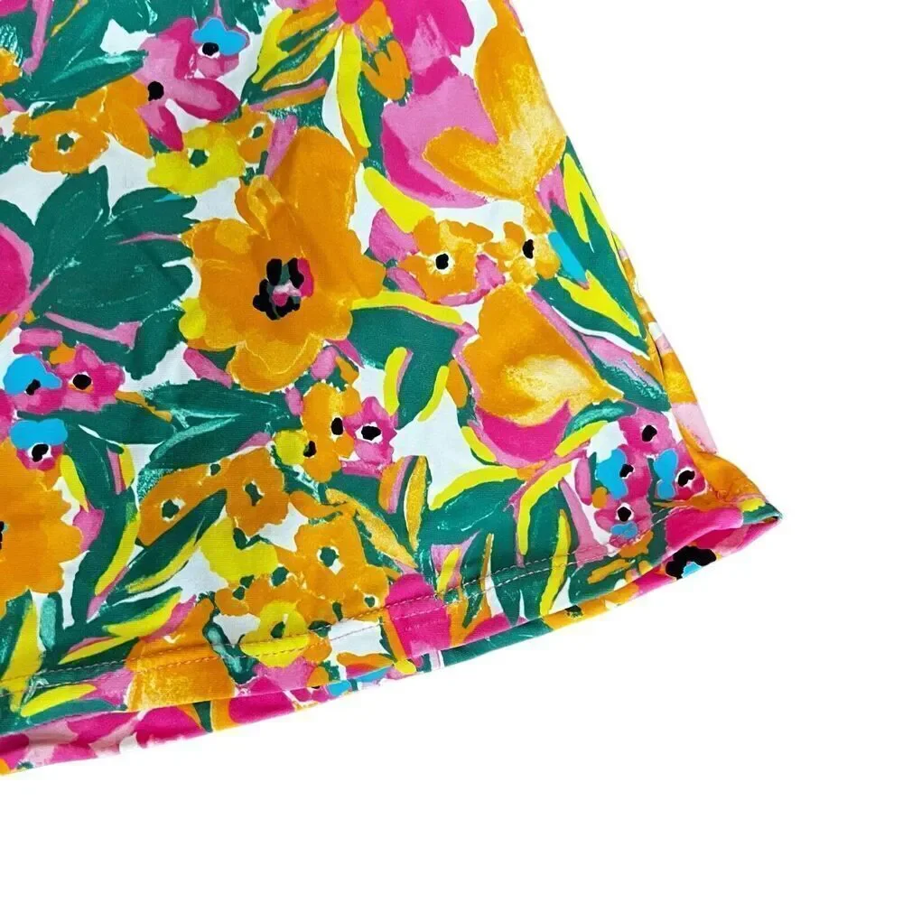 Anne Cole Pink Orange Floral Tankini Top Size Small NWT Spaghetti Strap
